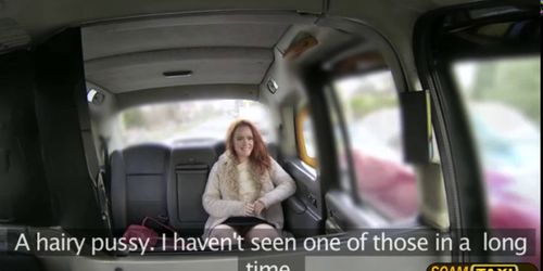 Charming redhead Ella gets a decent banging inside the cab