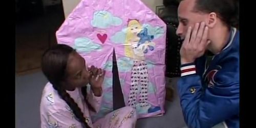 Black Cat Let'S A Stranger Teach Her To Screw