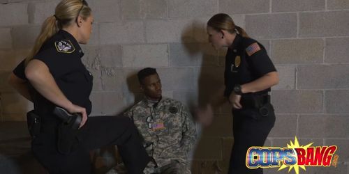 Hot as fuck policewomen like to ride black guys