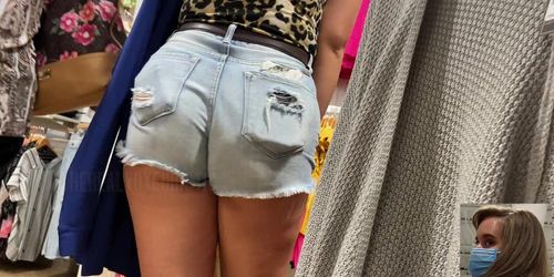 Hot Brunette Shopping With Cheeks Out  Candid 4k