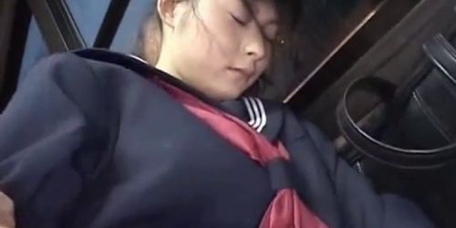 Japanese Schoolgirl Groped - Snoozing Schoolgirl groped in Train - Tnaflix.com