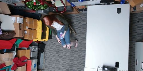 Redhead teen shop thief caught and fucked by security (Krystal Orchid)