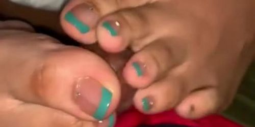 Green French tips make me cum... again