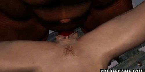 3D redhead sucks cock and gets fucked hard anally