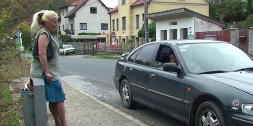 Hitchhiking old Granny and Boy