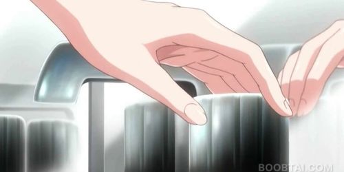 Anime schoolgirl in tiny shorts gives her coed a boner