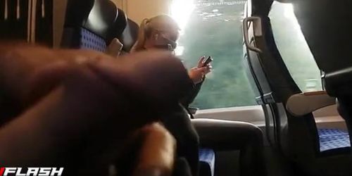 Flash Blonde Milf on Train 1