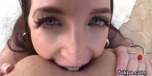 Striking sex kitten displays oversized butt and gets butt hole shagged