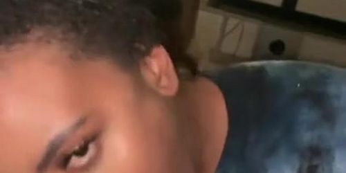 ebony sloppy blowjob