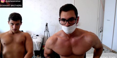 dominant muscle brothers flexing - INVITATION FOR A DUO MUSCLE FLEXING LIVE SKYPE CAMSHOW