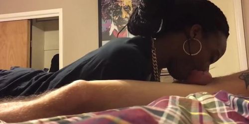 Black girlfriend blow and deepthroat