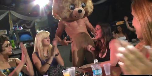 DANCING BEAR - CFNM babe sucking cock during kinky party