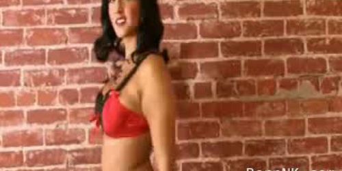 Sunny Leone strip tease Hot brunette teasing