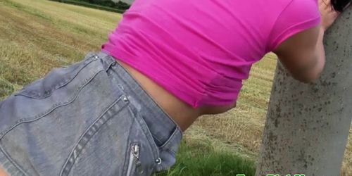 Pulled petite hottie outdoor smashed