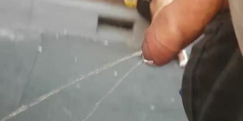 Flash piss near girl