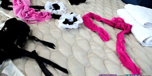 Tattooed babe rides cock - video 2