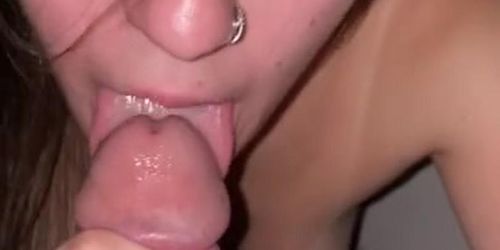 Licking on Daddy’s tip like a good girl 