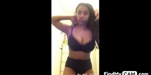 Big Boob girl strip tease on webcam