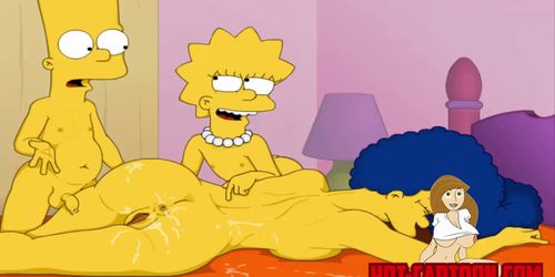 Cartoon Porn Simpsons porn Bart and Lisa have fun with mother Marge - Tnaflix.com