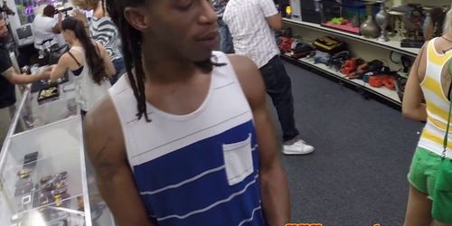 Ebony pawnshop amateur showing body off