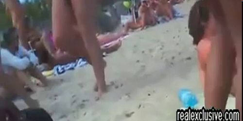 Public nude beach swinger sex in summer 2015