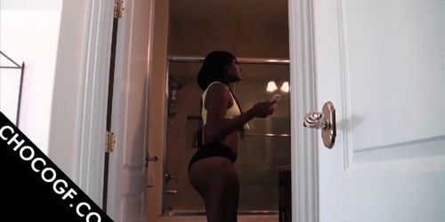 Hot Ebony slut taking huge dick for a blow