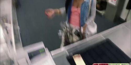 Black Pretty teen gets fucked hardcore by the pawnshop owner