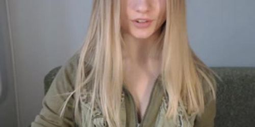 Hot Blonde Teen Flashes Tits On Webcam