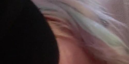 Cute spun out slut gagging on cock after hitting the pipe