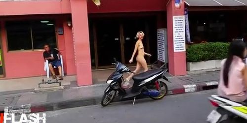 Cute Blonde Takes a Nude Walk in Bankock (K.C. )