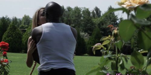 Young gf anally banged by bbc outdoors