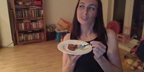 British MILF Eats Cum on Cam  crankcamscom