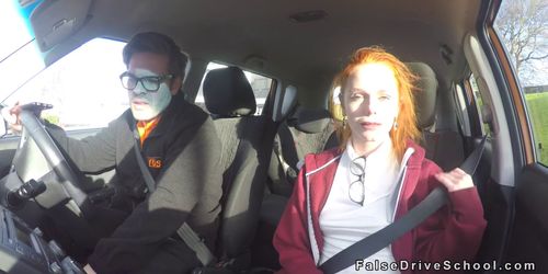 Fake driving instructor fucks redhead