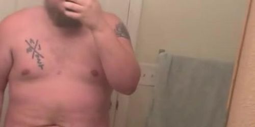 Chubby cub big cock bragging!  Chubby guy reveals big dick!