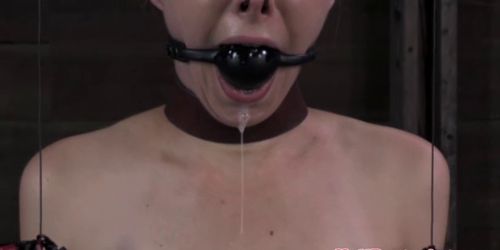 TT mouth gagged skank being flagellated