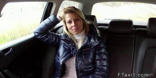 Good looking blonde fucks in back seat