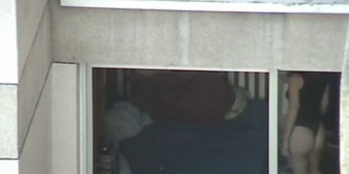 Sexy neighbour gets filmed - video 1