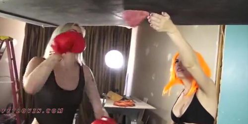 Testicle Boxing Two Girls (Alexis Blaze)