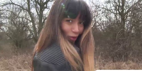 Mona Kim is down to fuck outdoor