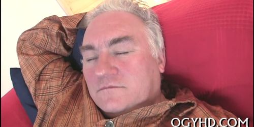 hottie licked by old dude - video 9