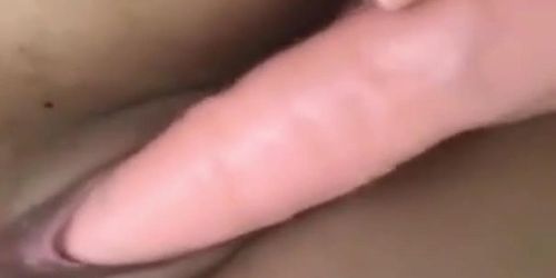 Brunette Girl Rough Masturbating Using Dildo