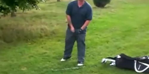 Hung Brit Golfer Flashes Rough Dick!