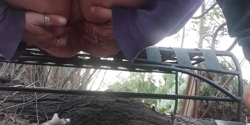 Naughty Aussie Piss and Cum in the Garden .. Watch My Cum Dribble!!  