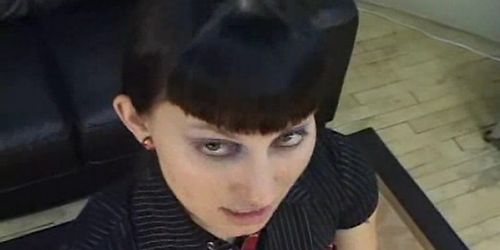 Goth chick gets drilled