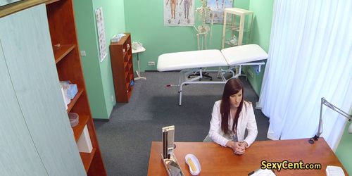 Redhead nurse fucks doctor for job