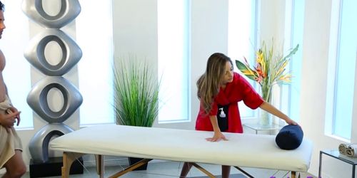 Massage inspire teen blonde to suck cock