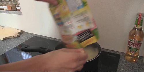 He finds his girl in the family threesome
