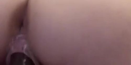 PAWG cums on dildo 