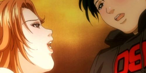 Dick sucking hentai girl gets mouth full of cum