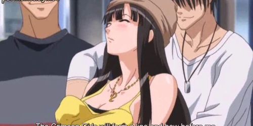 Brunette anime cutie gets rubbed 